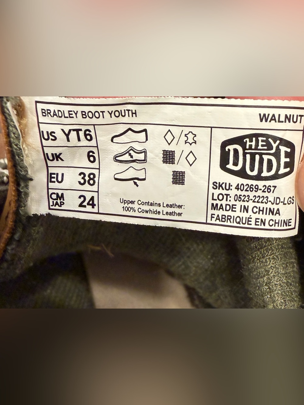 Hey Dude Youth Bradley Boot 6 - Picture 7 of 10